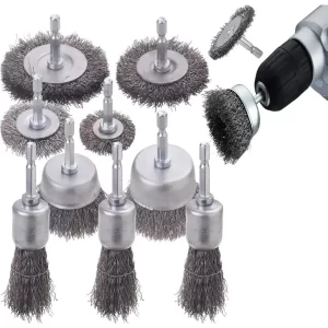 Juego De 10 Tazas De Alambre Con Vástago Hexagonal De 1/4 Pu